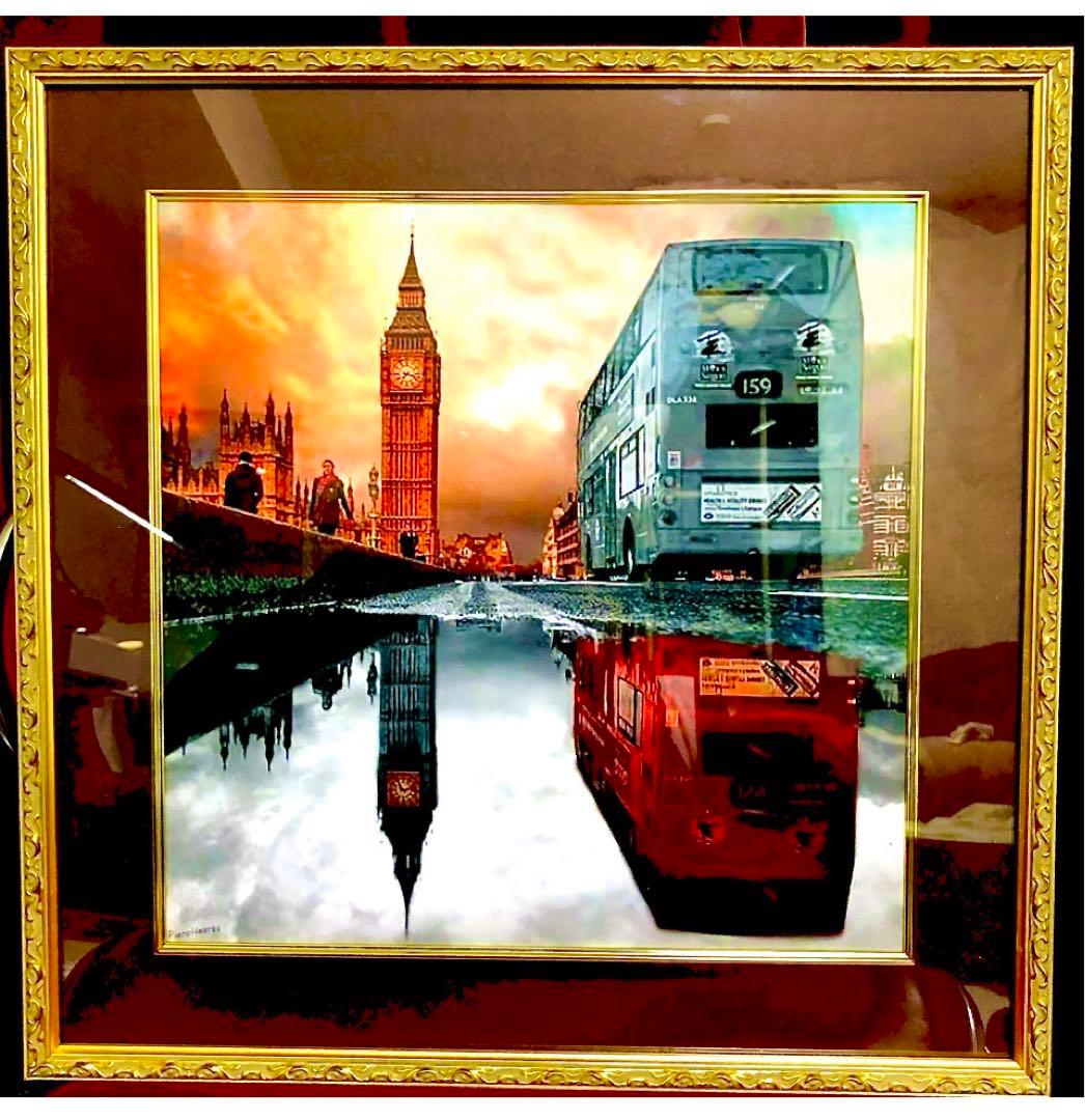 Piear Hearts「ロンドン夕景」真作サイン入り額装済み100人展入選作品