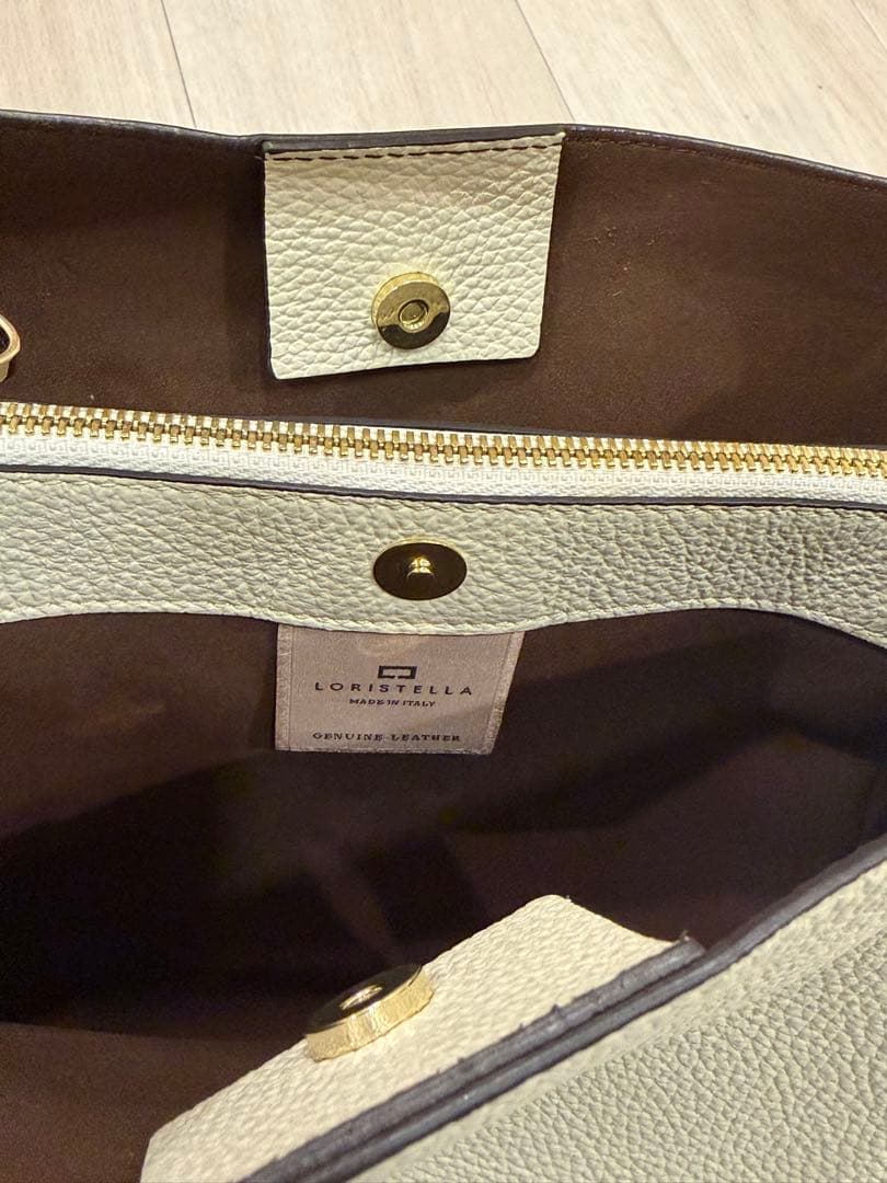 LORISTELLA/ロリステッラ NINA レザートートバッグ ナチュラル