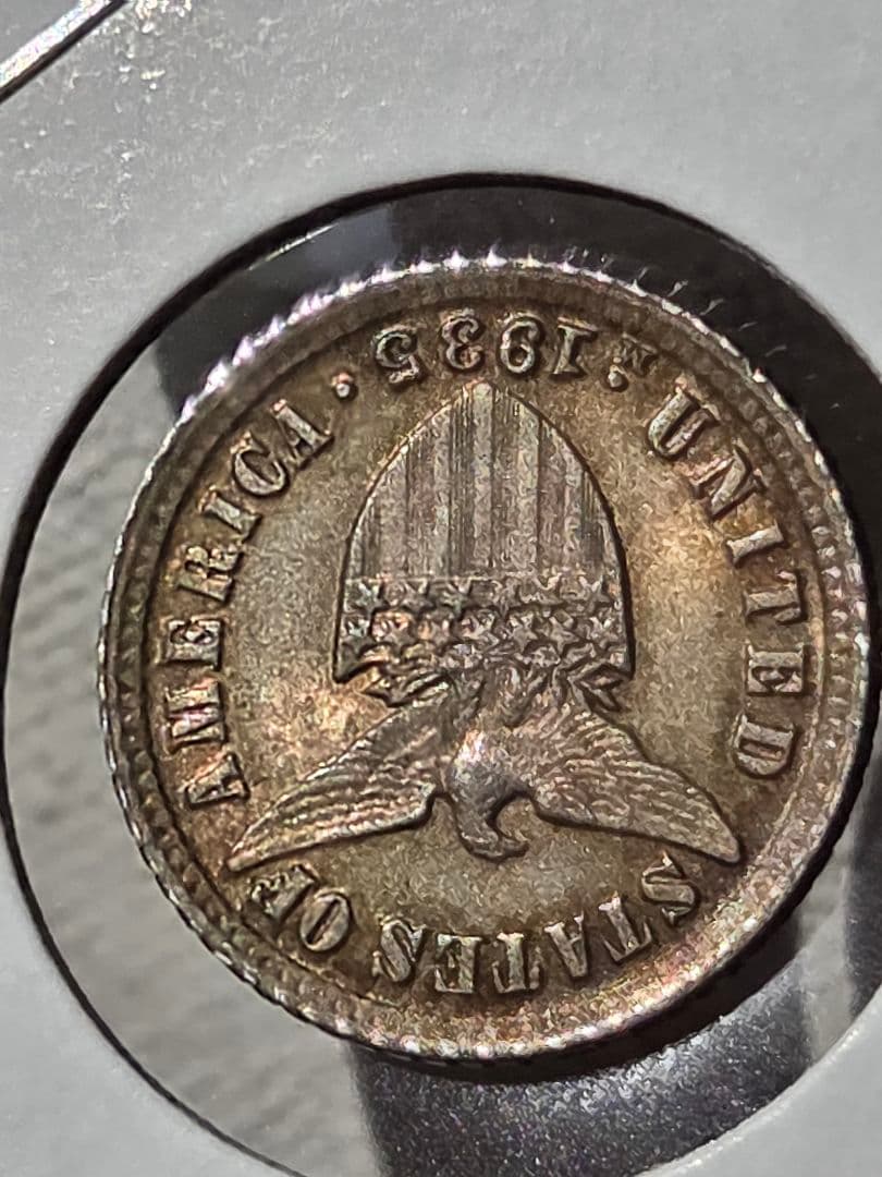 (稀少な状態)アメリカ合衆国統治下　フィリピン　10センタボ銀貨　1935 M