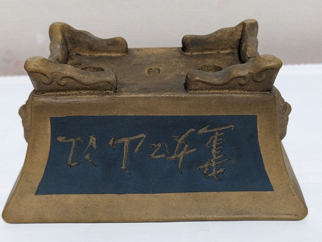 ♦中国 長方形 神獣飾り盆栽鉢 小品盆栽鉢 古玩古美術品 コレクション 骨董品