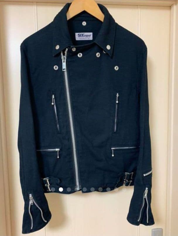 【希少】初期 666 コットンデニムダブルライダースジャケット 希少ムートン