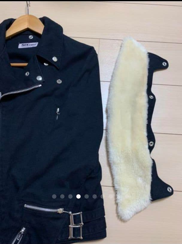 【希少】初期 666 コットンデニムダブルライダースジャケット 希少ムートン