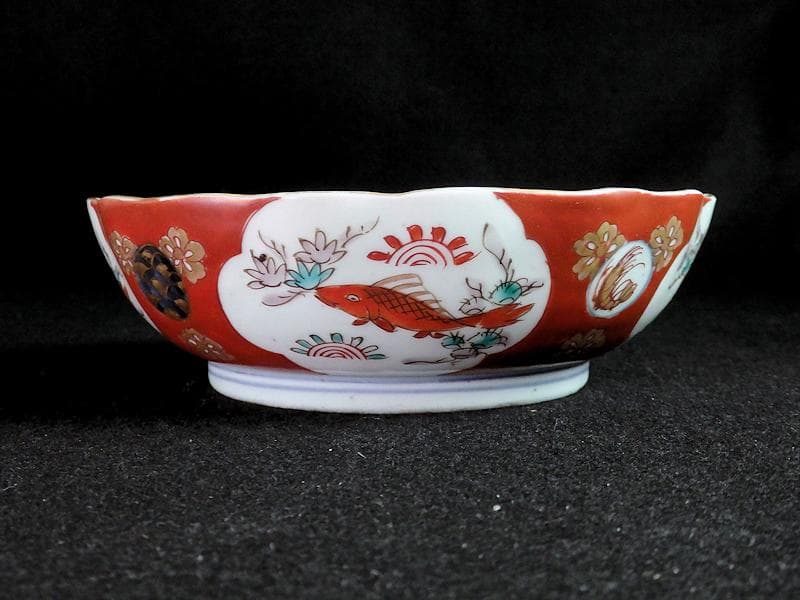 古伊万里　金襴手　唐人美人図　膾皿　５客　615AS-AEy