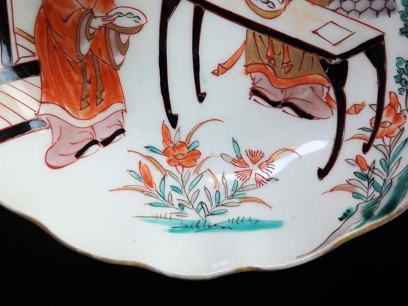 古伊万里　金襴手　唐人美人図　膾皿　５客　615AS-AEy