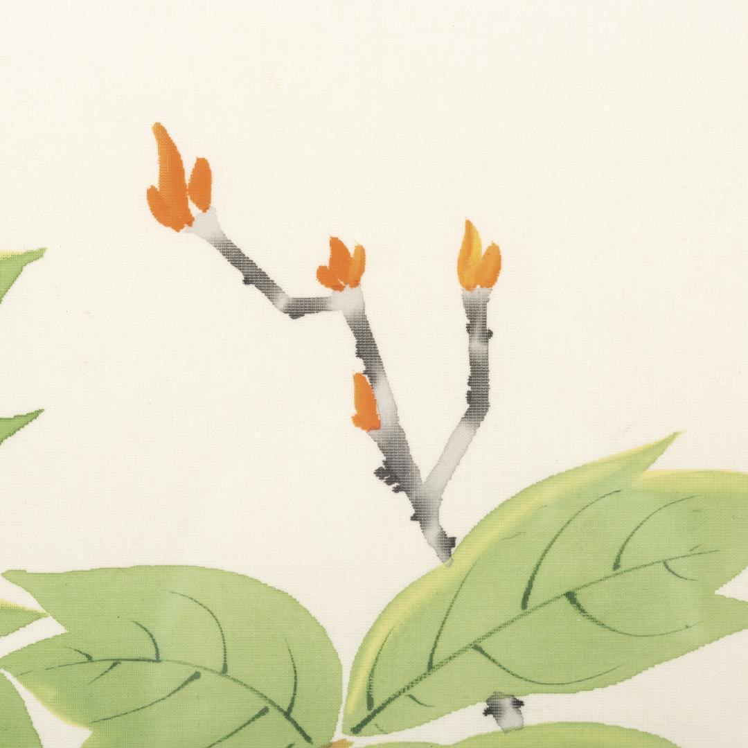 しっかりとした木製額付 手書き 日本画作品 牡丹 外寸約735×665mm