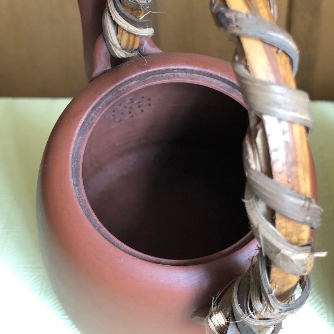 初代常山作　常滑焼土瓶壱対　朱泥　瓶　骨董品　年代物　古物　名工　在名印有