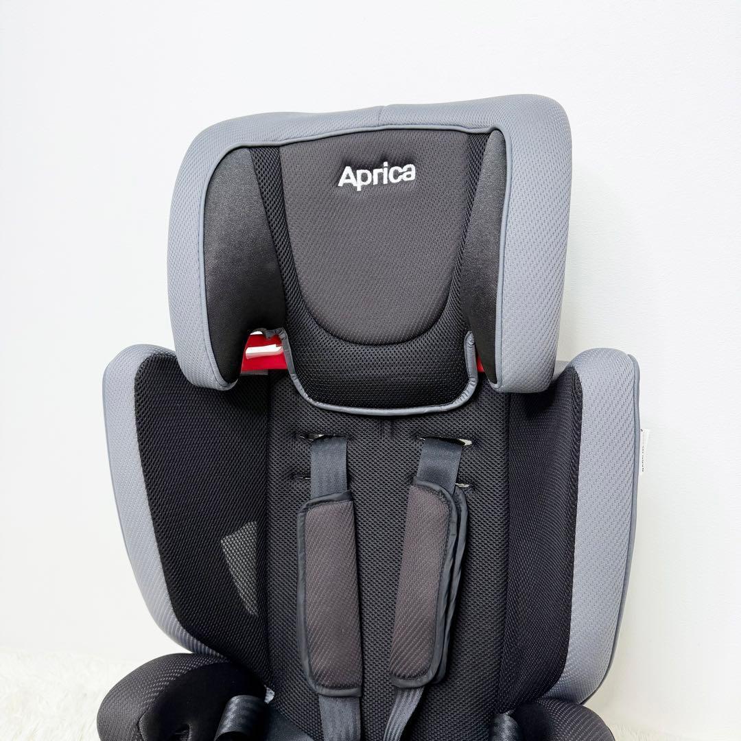 極美品 Aprica エアグルーヴAC ジュニアシート チャイルドシート グレー