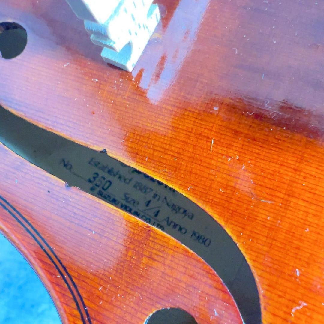 SUZUKI スズキ バイオリン　No.360 4/4 ケース　弓　虎目　柾目