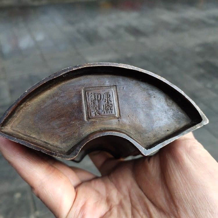 銅器 筆箱 弧形筆箱 文房置物·案頭 書道具 文房具 工芸品 美術品