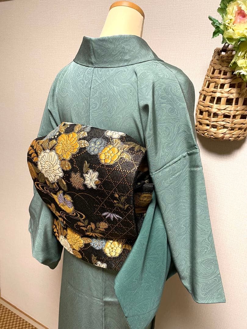 ♦️逸品　辻ヶ花模様　二重太鼓の作り帯