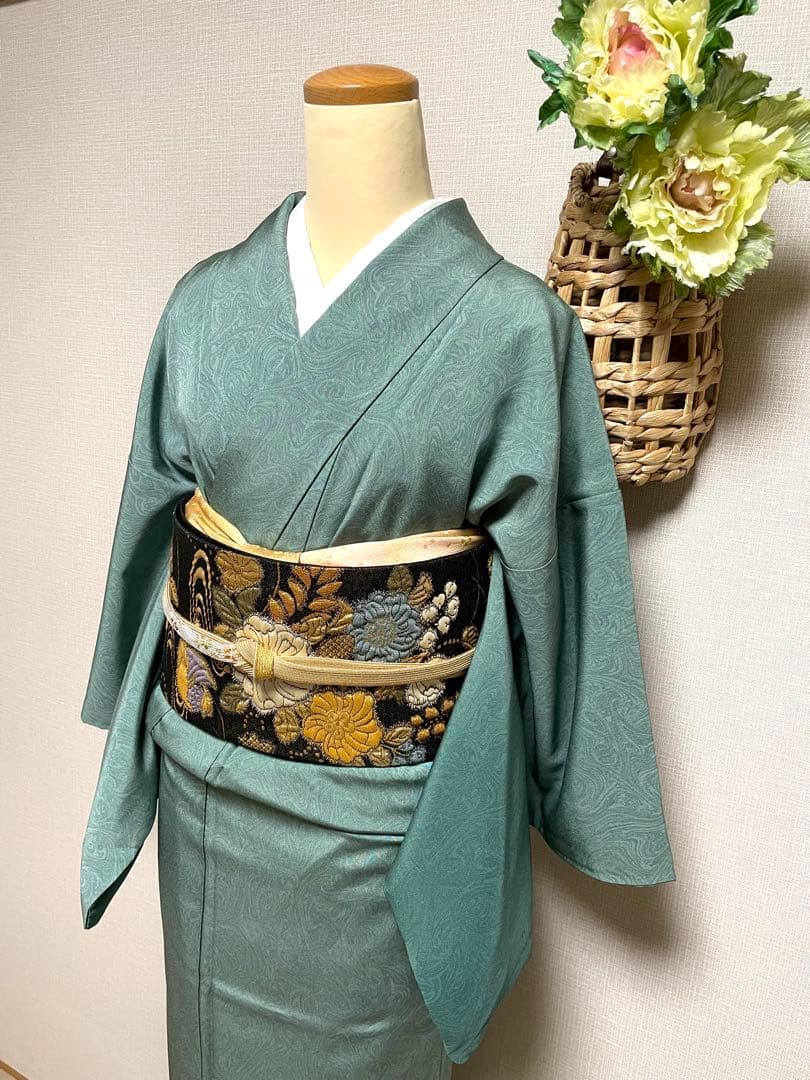 ♦️逸品　辻ヶ花模様　二重太鼓の作り帯