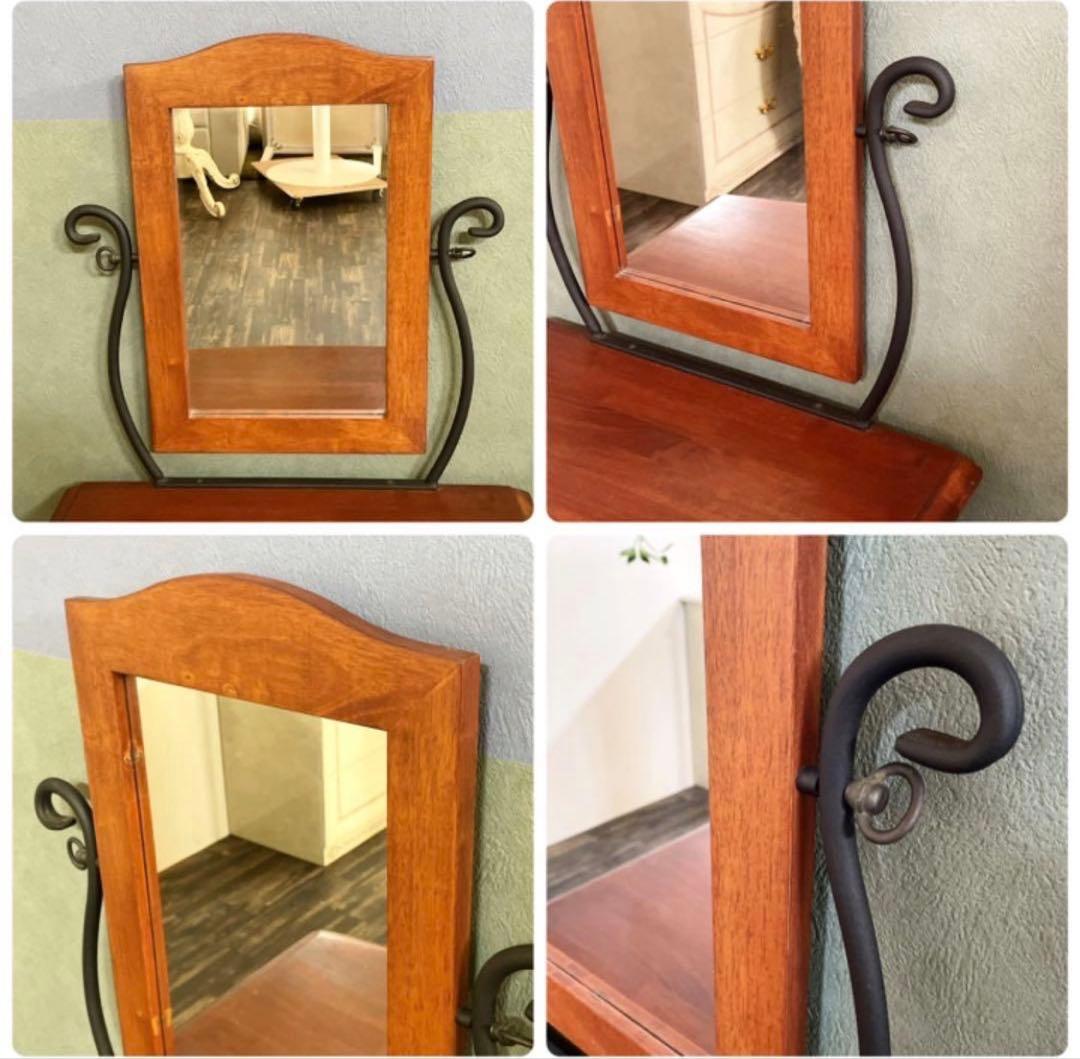 優美な曲線を描く ロートアイアン ドレッサー スツール別売り