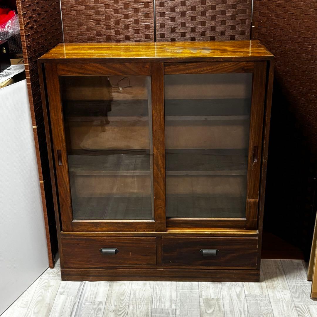 レトロ　アンティーク　飾り棚　キャビネット　古民家　食器棚　ガラス棚　カフェ