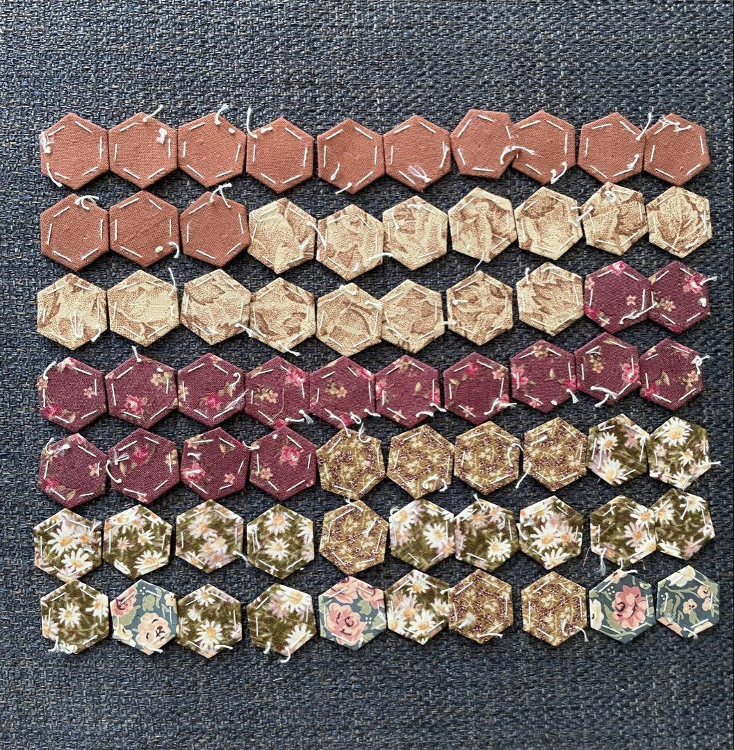 （370）正六角形 パッチワーク 製作途中