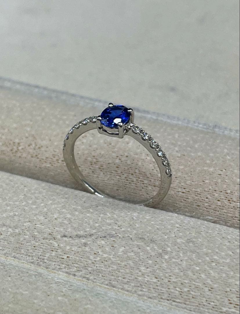 JL123★高級 非加熱コーンフラワーブルーサファイア0.4ct リング 鑑付