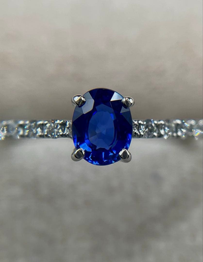 JL123★高級 非加熱コーンフラワーブルーサファイア0.4ct リング 鑑付