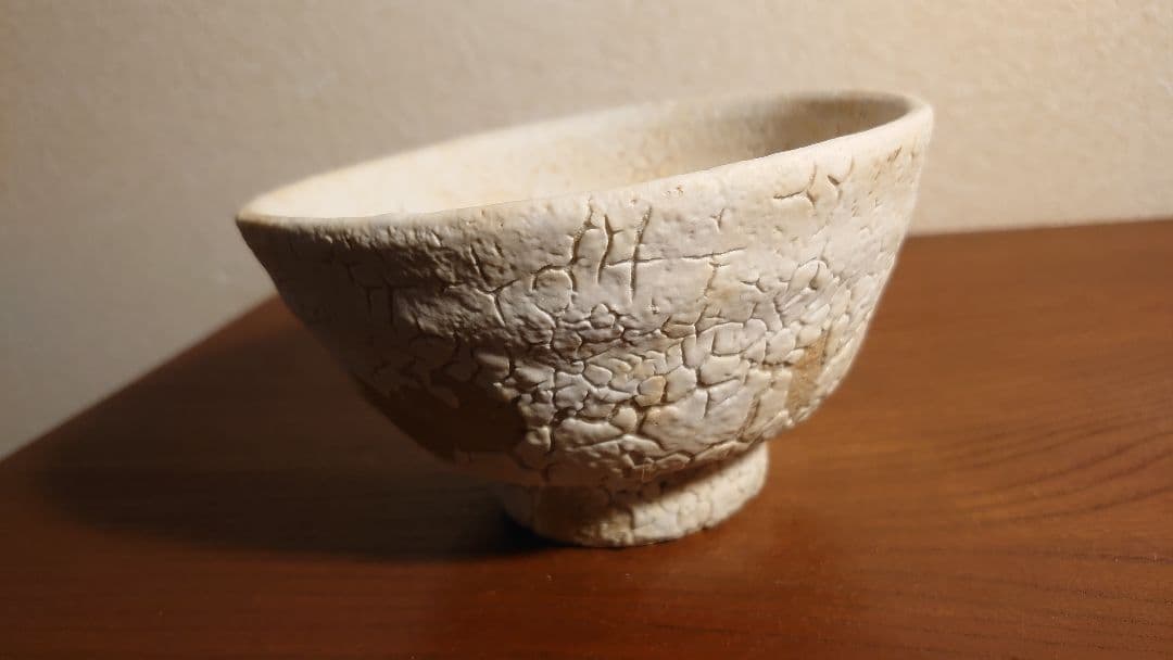 李朝　抹茶碗　鮫肌　大碗　茶道具　アンティーク抹茶碗　蔵出し　在銘　１客