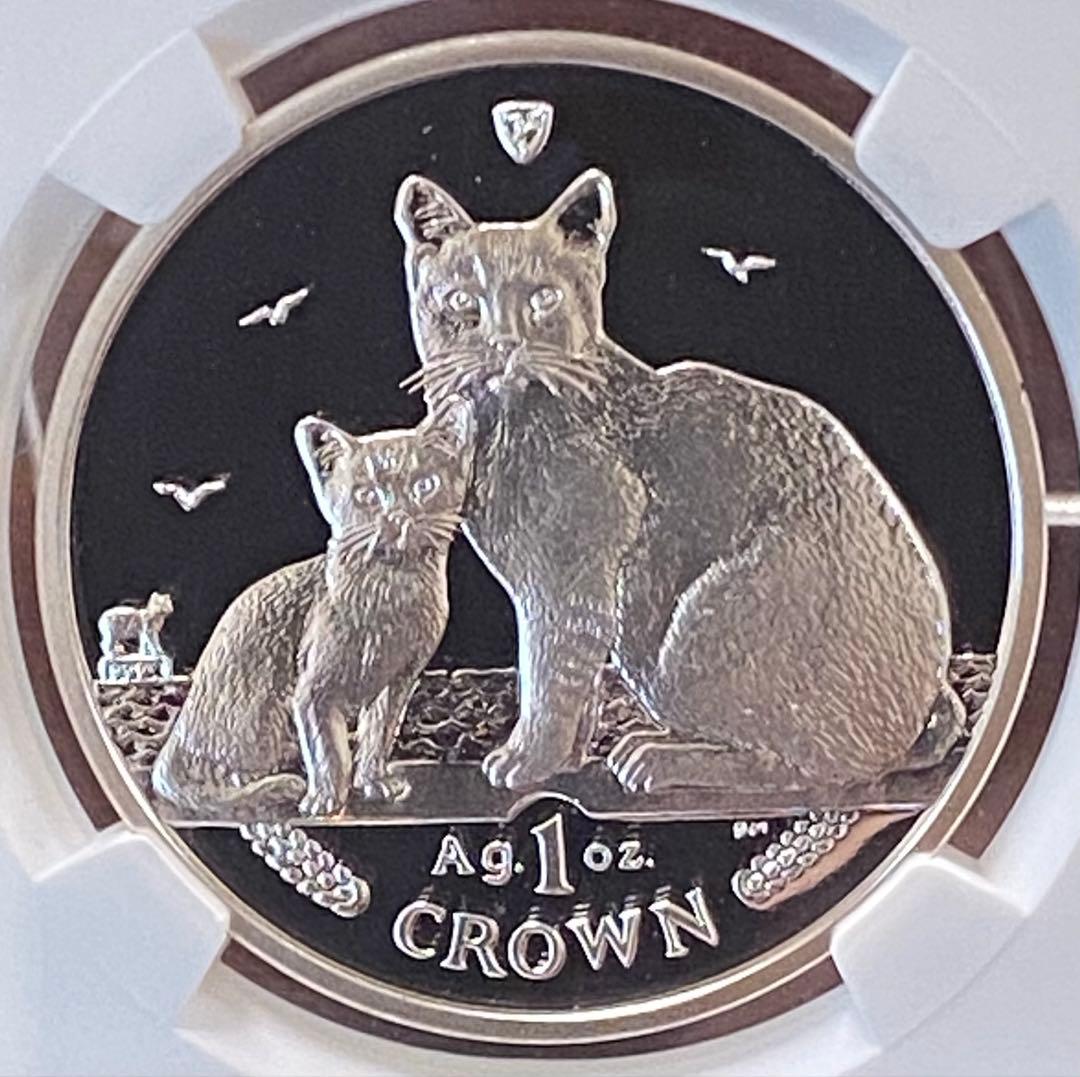 セール! ☆最高鑑定・人気のマン島キャット☆2008年 バーミラ クラウン 銀貨