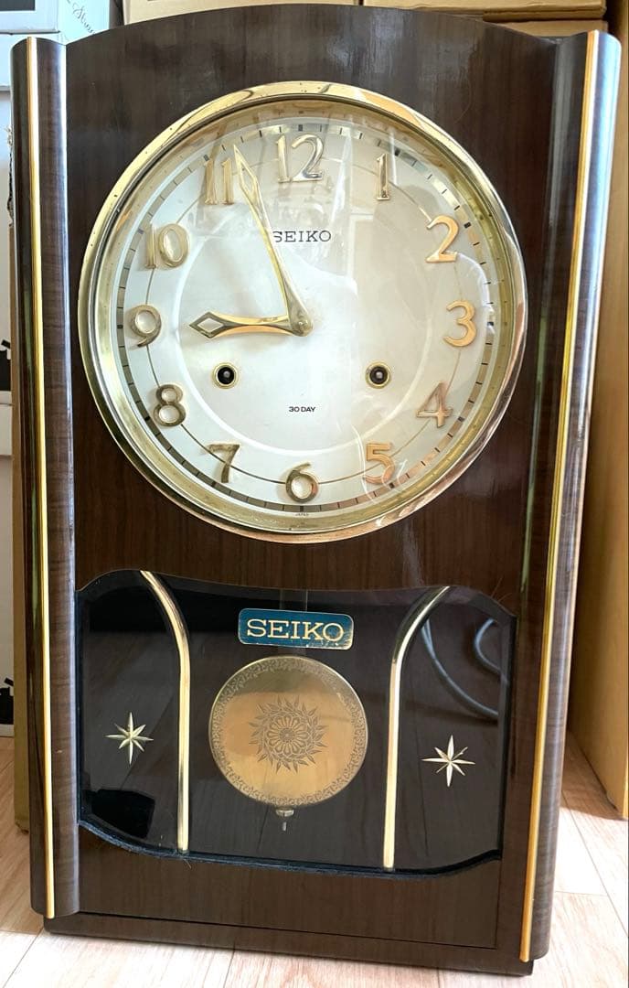 セイコー　アンティーク壁掛け時計　ゼンマイ式　振り子時計