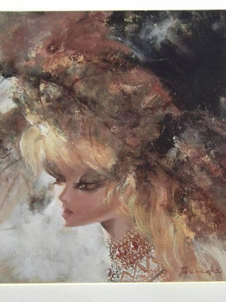 鶴岡義雄、枯葉、希少限定大判画集画、新品高級額装付