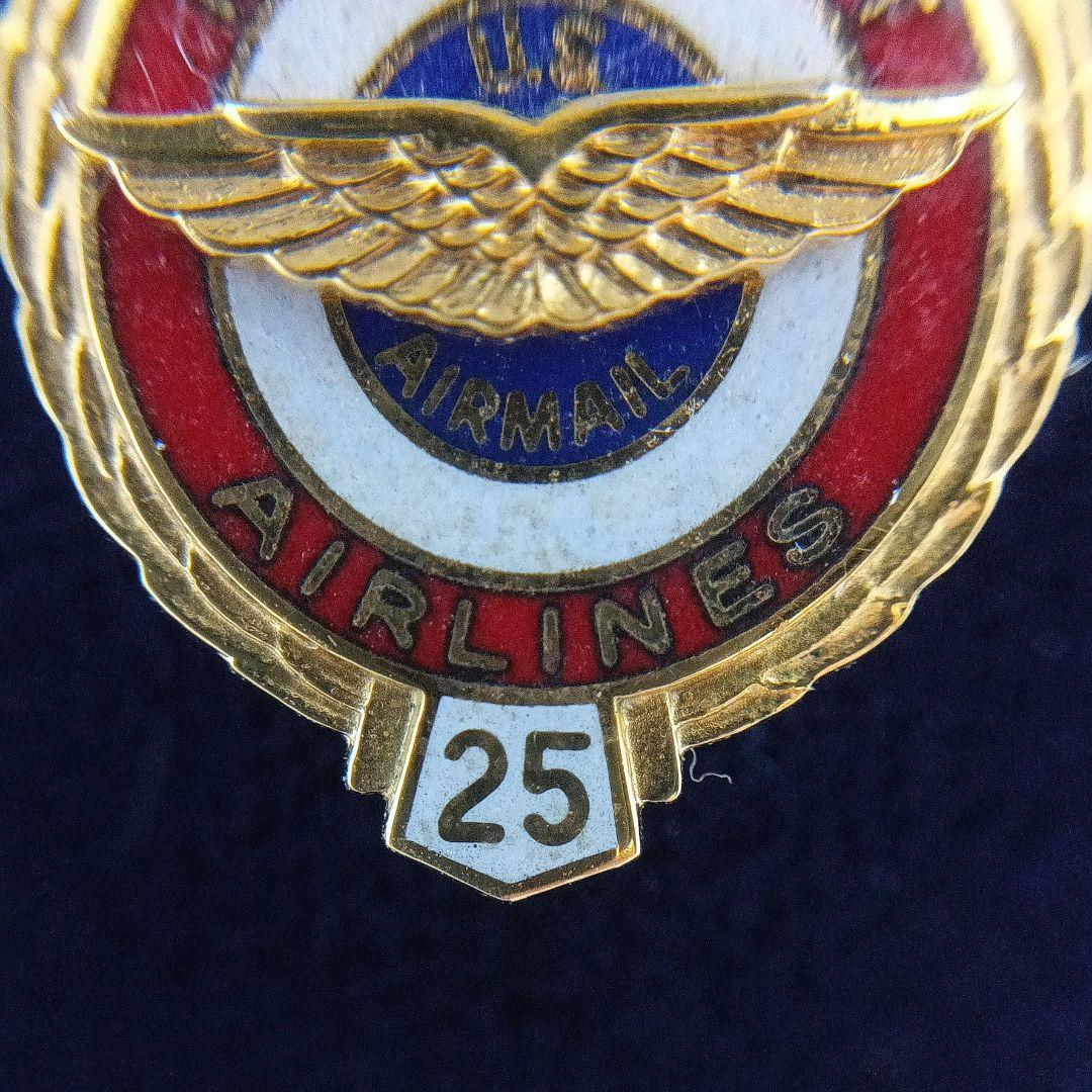 ノースウエスト航空 勤続25年記念バッジ　10K刻印 メレダイヤモンド