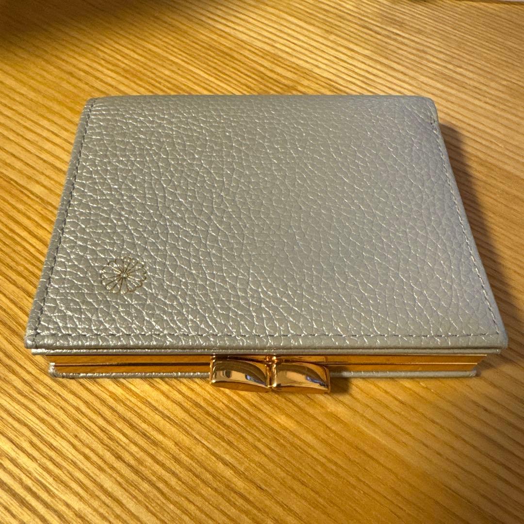 皇居　がま口財布　シルバー