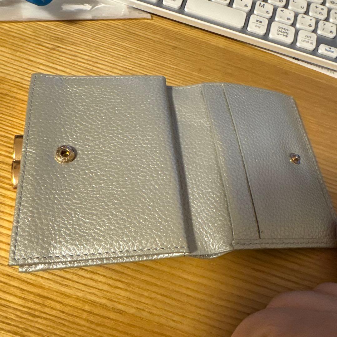 皇居　がま口財布　シルバー