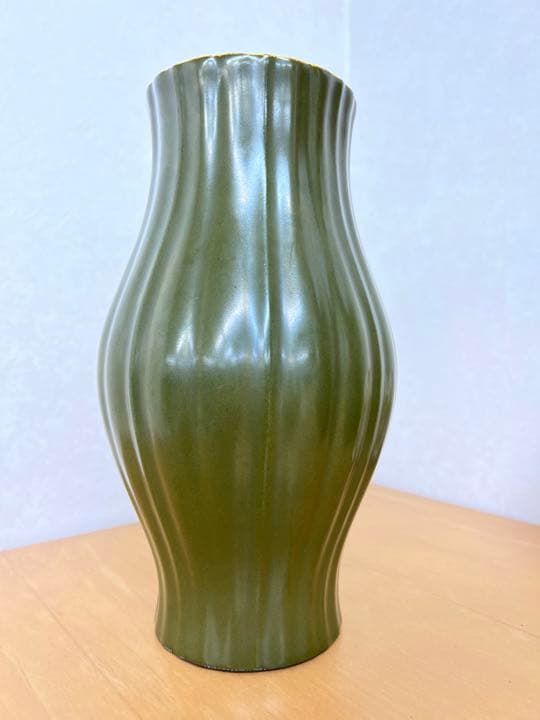 中国清乾隆年製銘茶末釉花瓶官窯唐物アンティーク古美術品　骨董コレクション江戸青磁