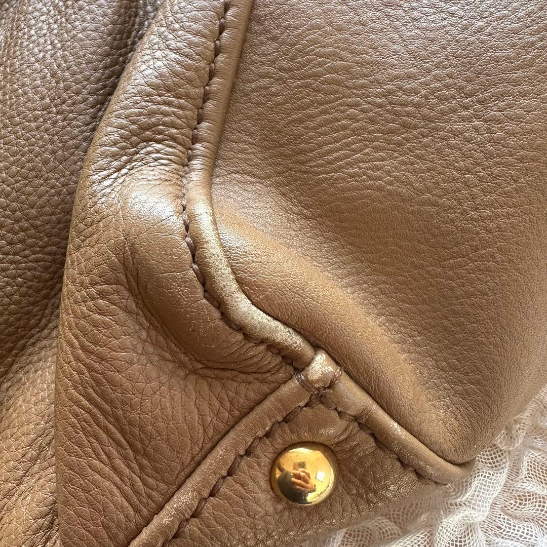 MIU MIU ブラウンレザー ハンドバッグ