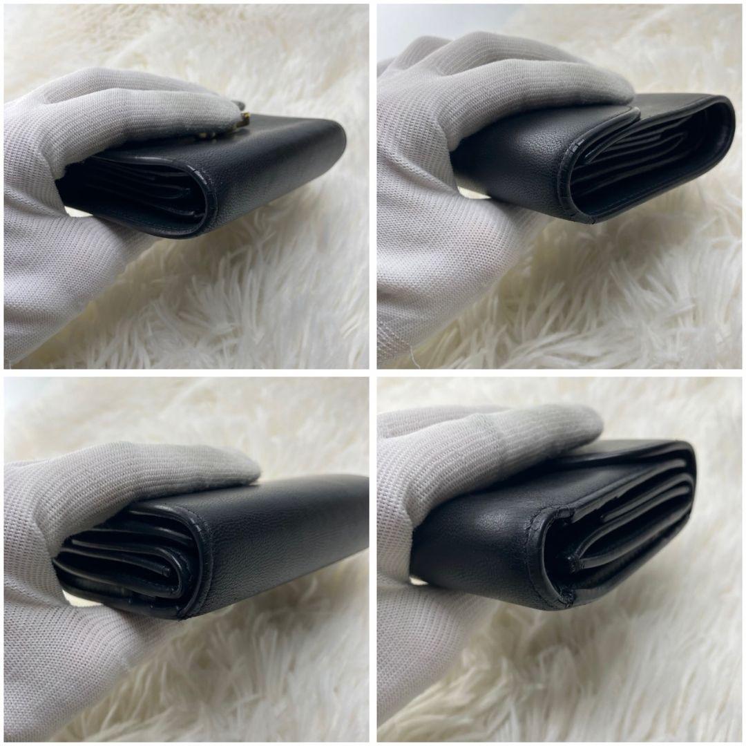 美品 セリーヌ 折り財布 トリオンフ フラップ スモールウォレット