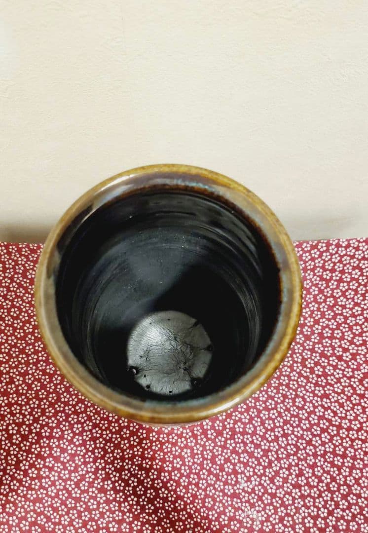 ⑥宮城三成 魚紋 大筒壺 鮮やか 人間国宝孫 やちむん 沖縄