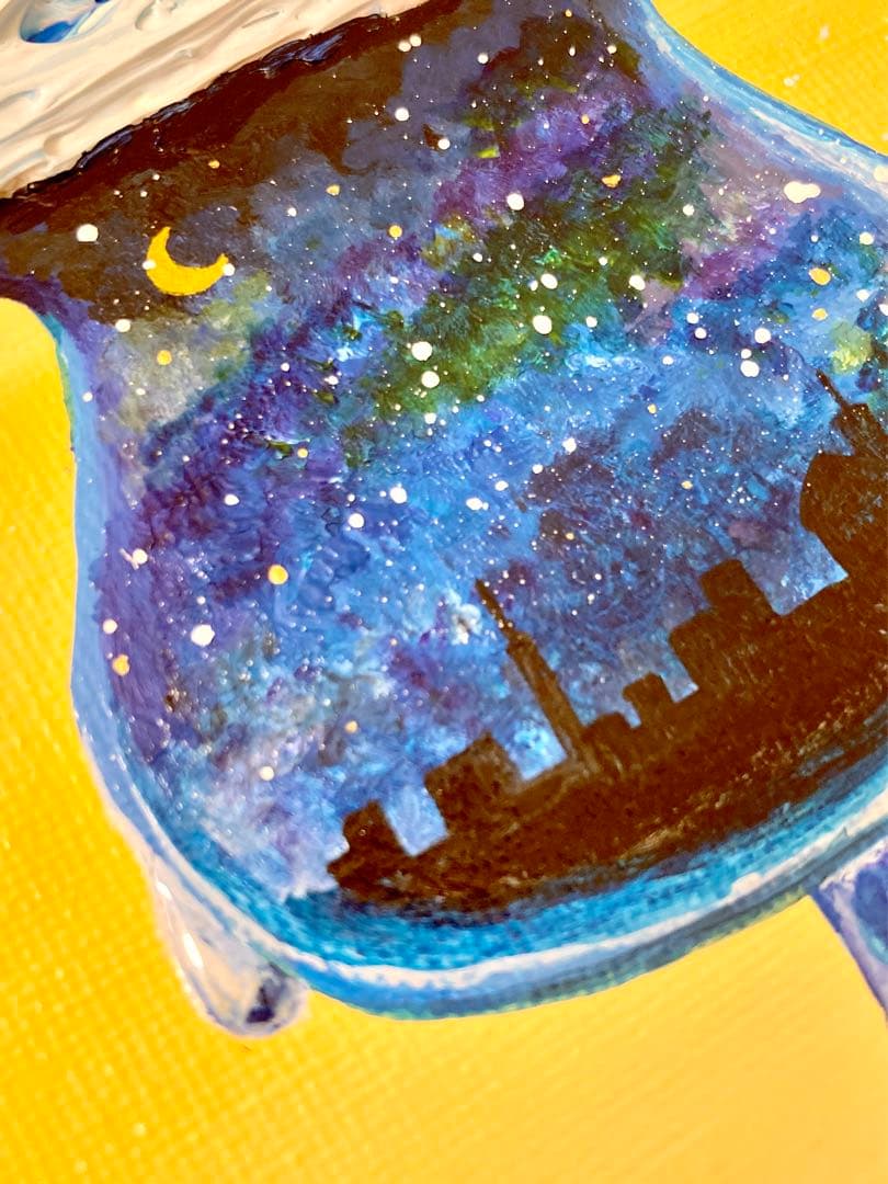 夜空　クリームソーダ　ホイップクリーム　原画　アー　飲み物アート