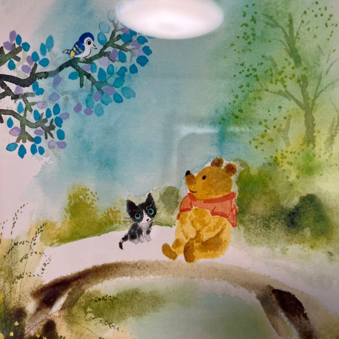 あきお プーさんと猫 版画 125/150