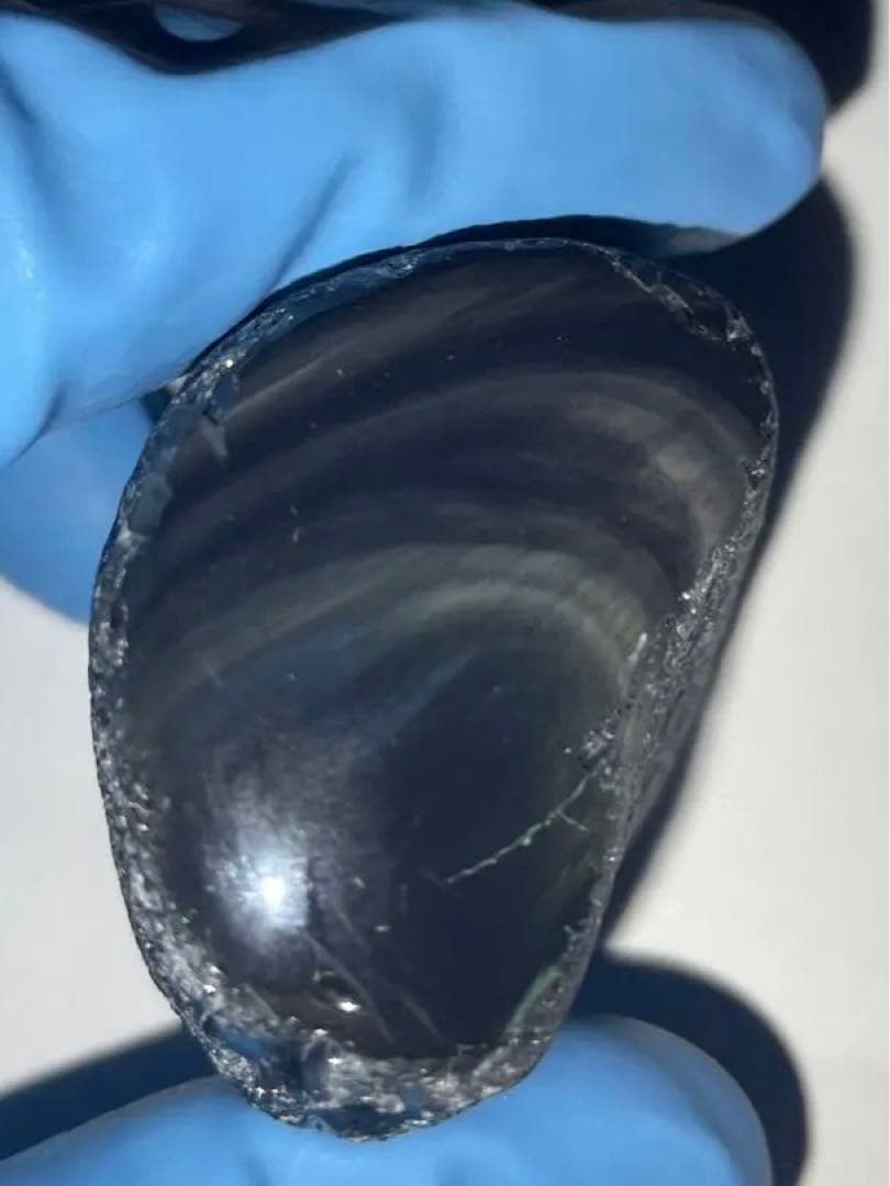 研磨品　十勝石玲瓏　虹　レインボーオブシディアン