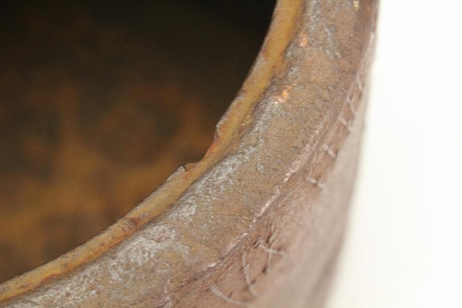 茶道具 竹林七賢人紋 筒釜 時代物(K-A653)