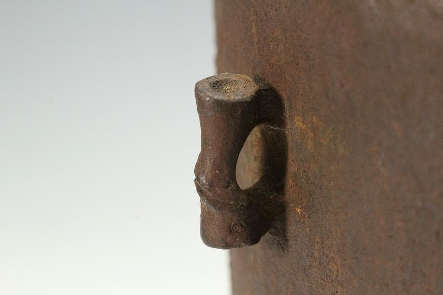 茶道具 竹林七賢人紋 筒釜 時代物(K-A653)