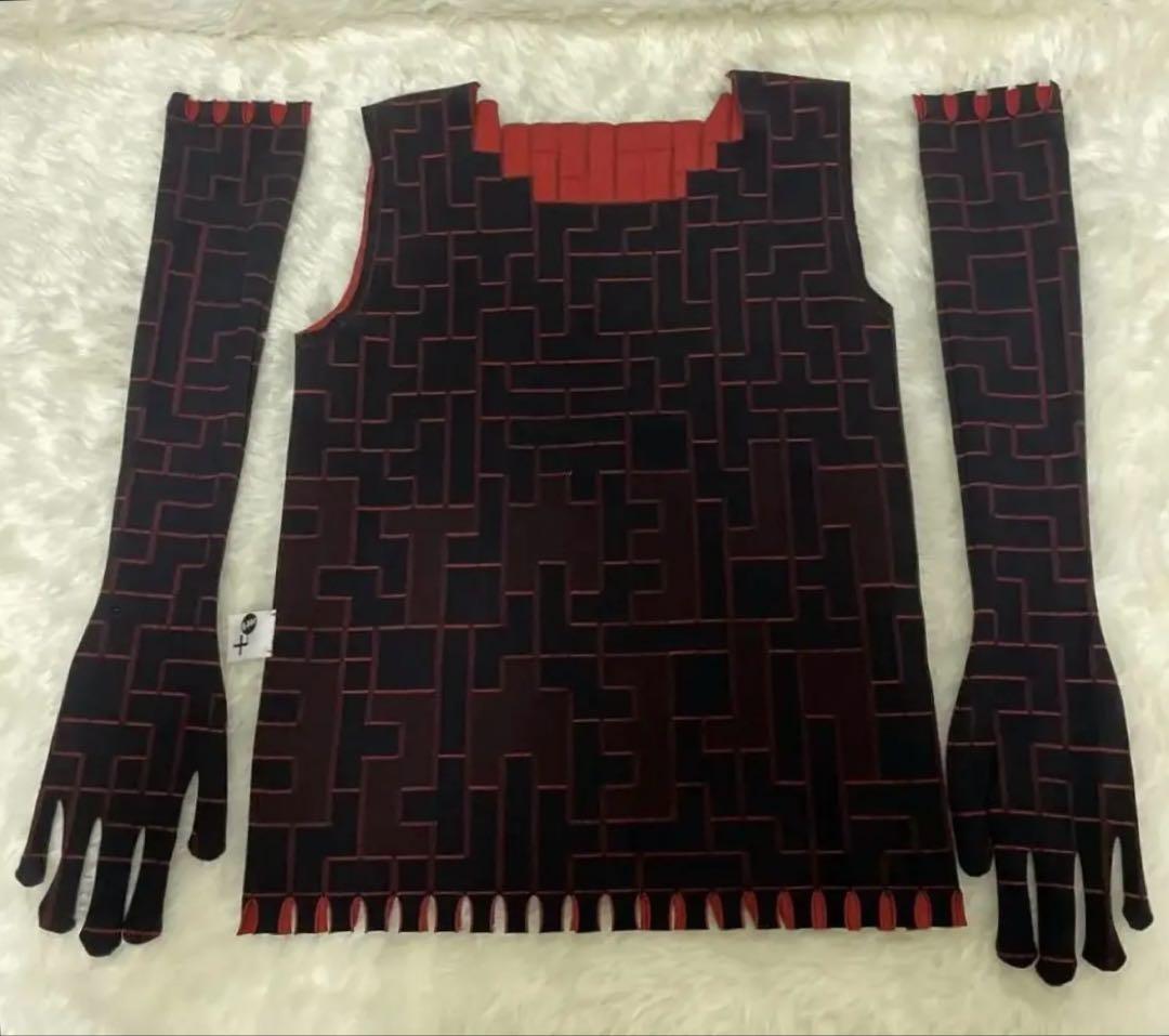 PLEATS PLEASE アームウォーマー付きトップス　リバーシブル