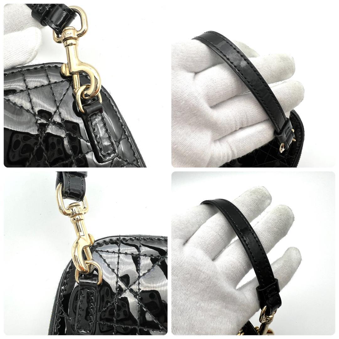 【最高級美品】ディオール カナージュ フォンホルダー パテント ブラック 764