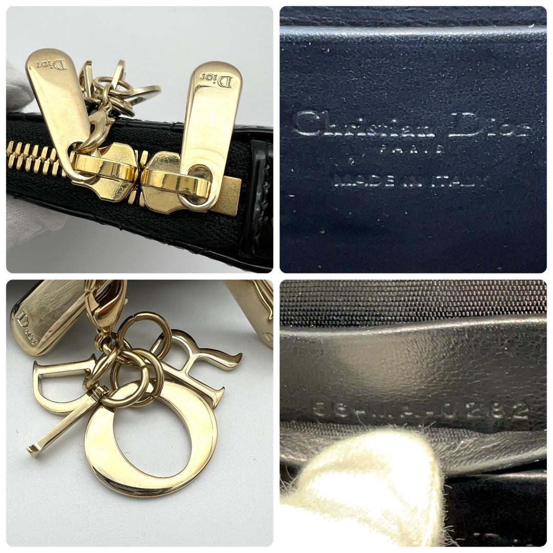 【最高級美品】ディオール カナージュ フォンホルダー パテント ブラック 764