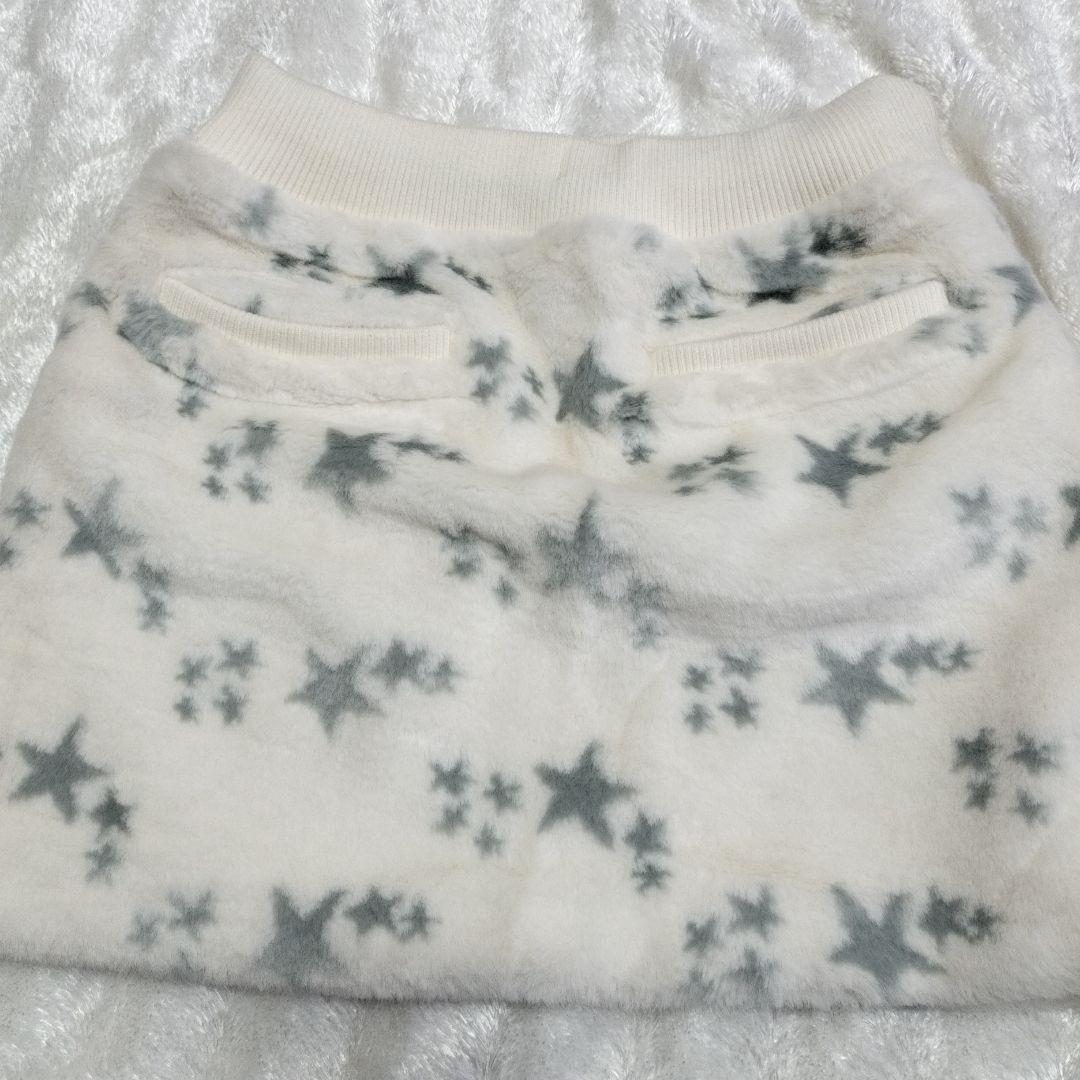 ふわふわ暖かいファー素材セットアップ ベスト＆スカート星柄Callaway