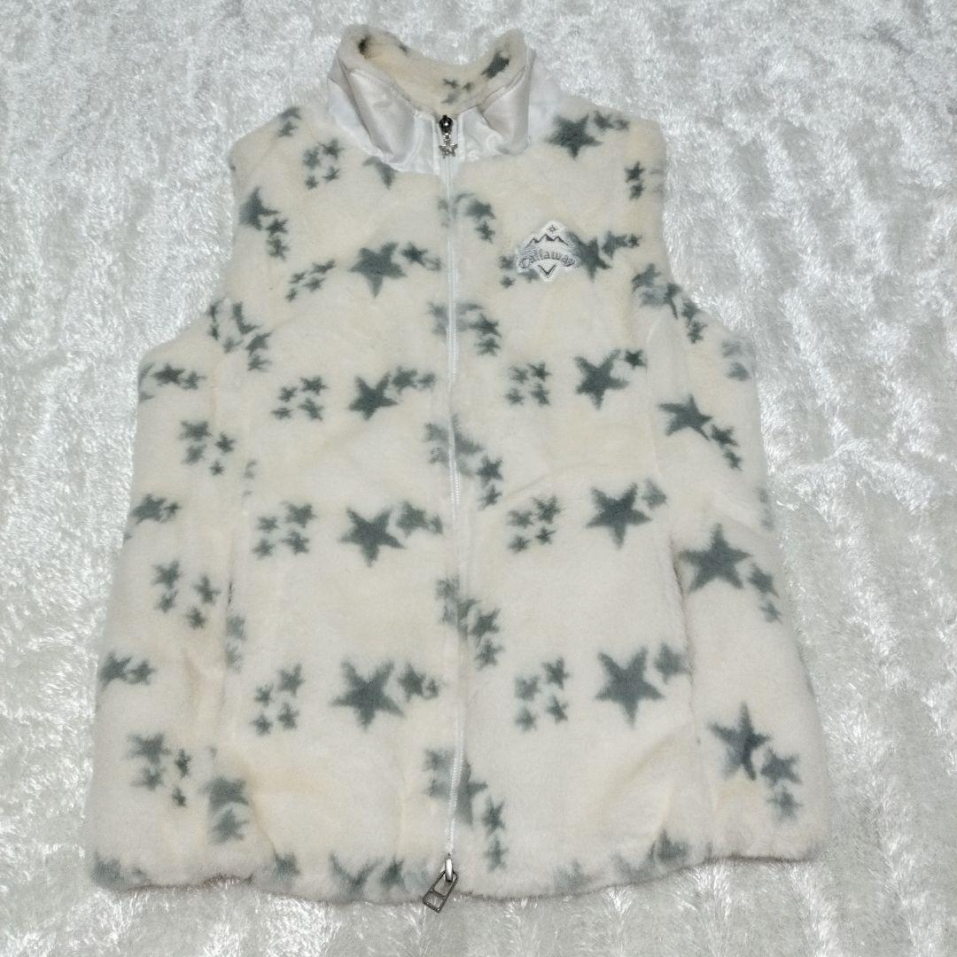 ふわふわ暖かいファー素材セットアップ ベスト＆スカート星柄Callaway