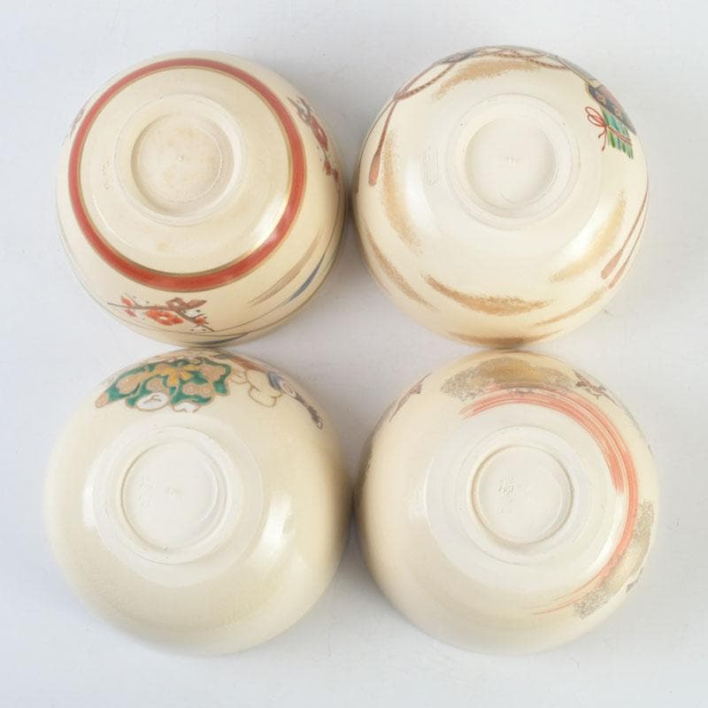 京焼　瑞雲窯　東雲窯など　茶碗　八客　清閑寺窯　杉田祥平箱付　M　9315A