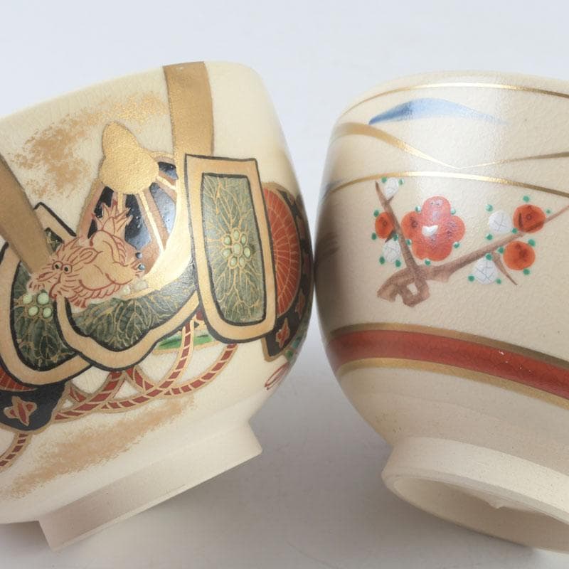 京焼　瑞雲窯　東雲窯など　茶碗　八客　清閑寺窯　杉田祥平箱付　M　9315A