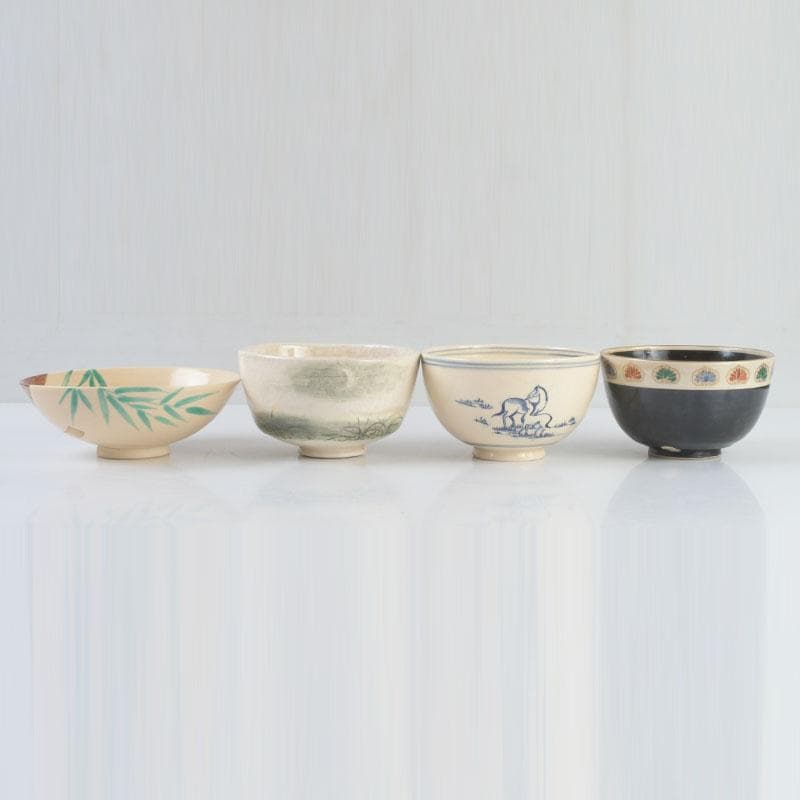 京焼　瑞雲窯　東雲窯など　茶碗　八客　清閑寺窯　杉田祥平箱付　M　9315A