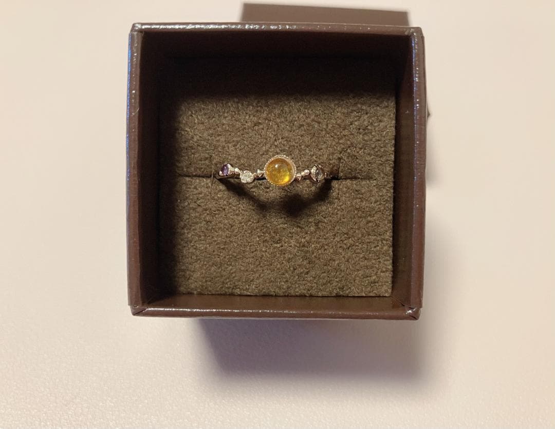 よろしくお願いします★ agete リング 11号 アンバー アメジスト