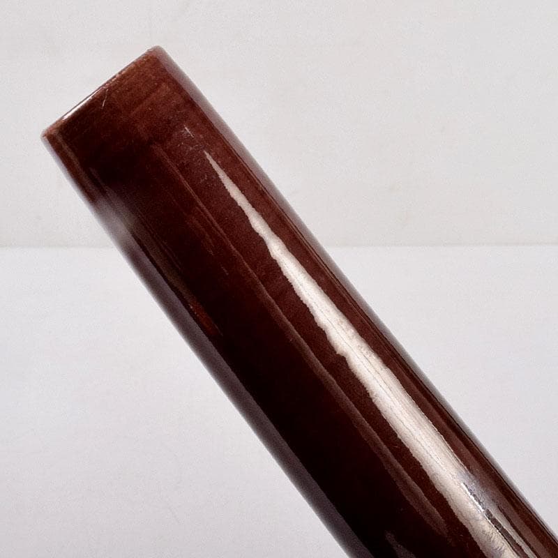 交趾焼　赤沢露石（修三）作　鶴首花入　花瓶　共箱　Z　8575