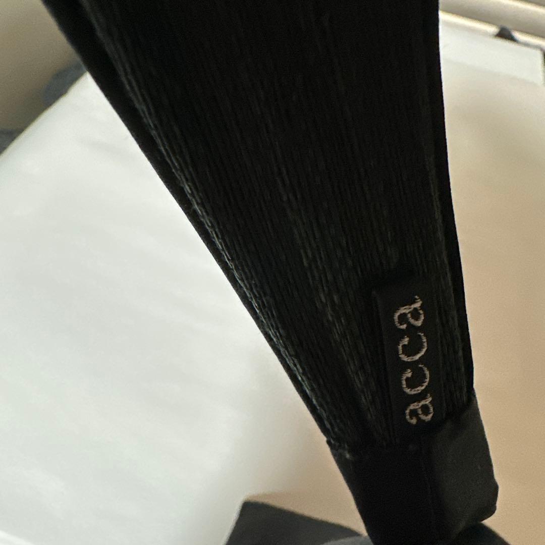 a c c aビジュー黒 サテン リボン付き ヘアバンド