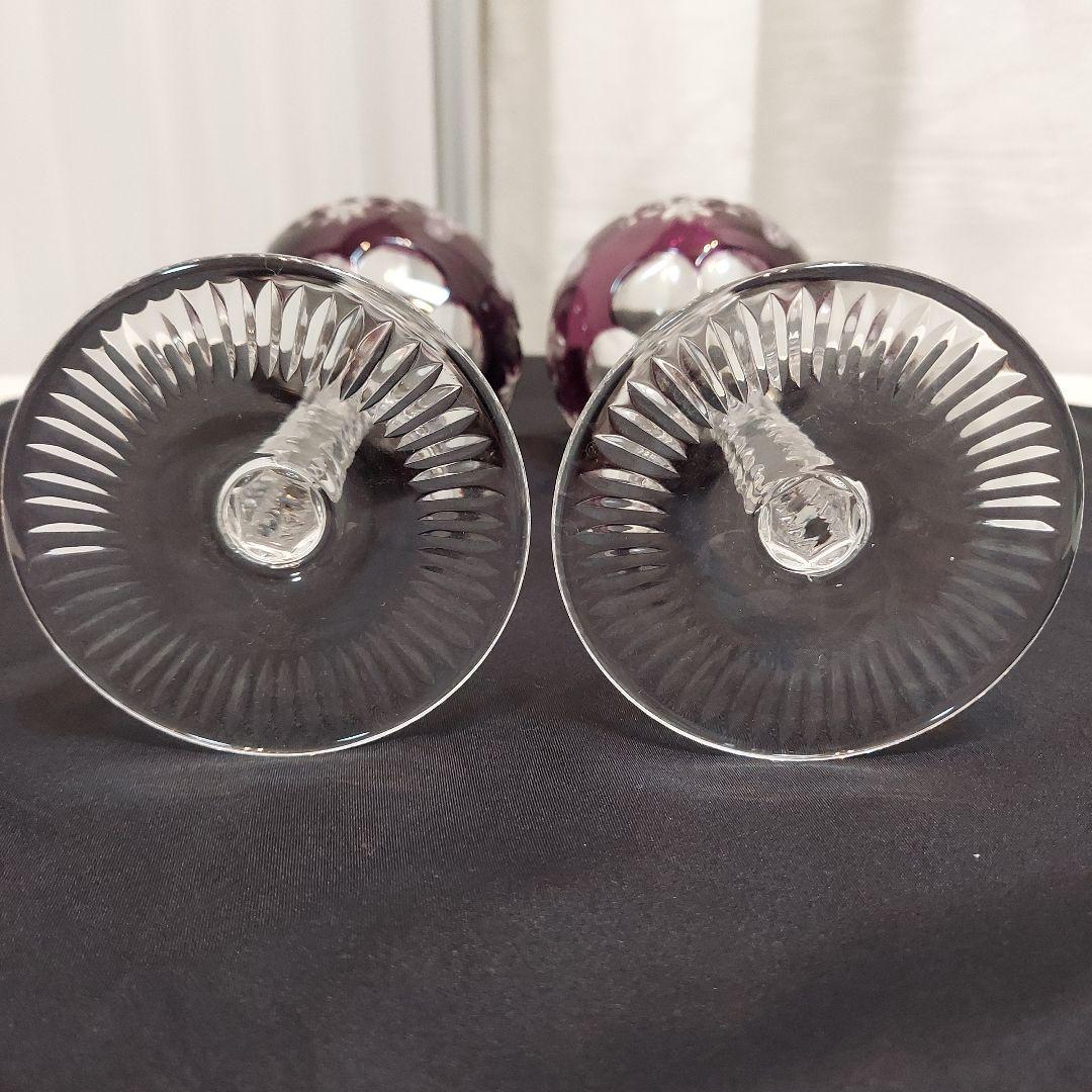 新品未使用　CRYSTAL DONAU　切子 ワイングラス　2個