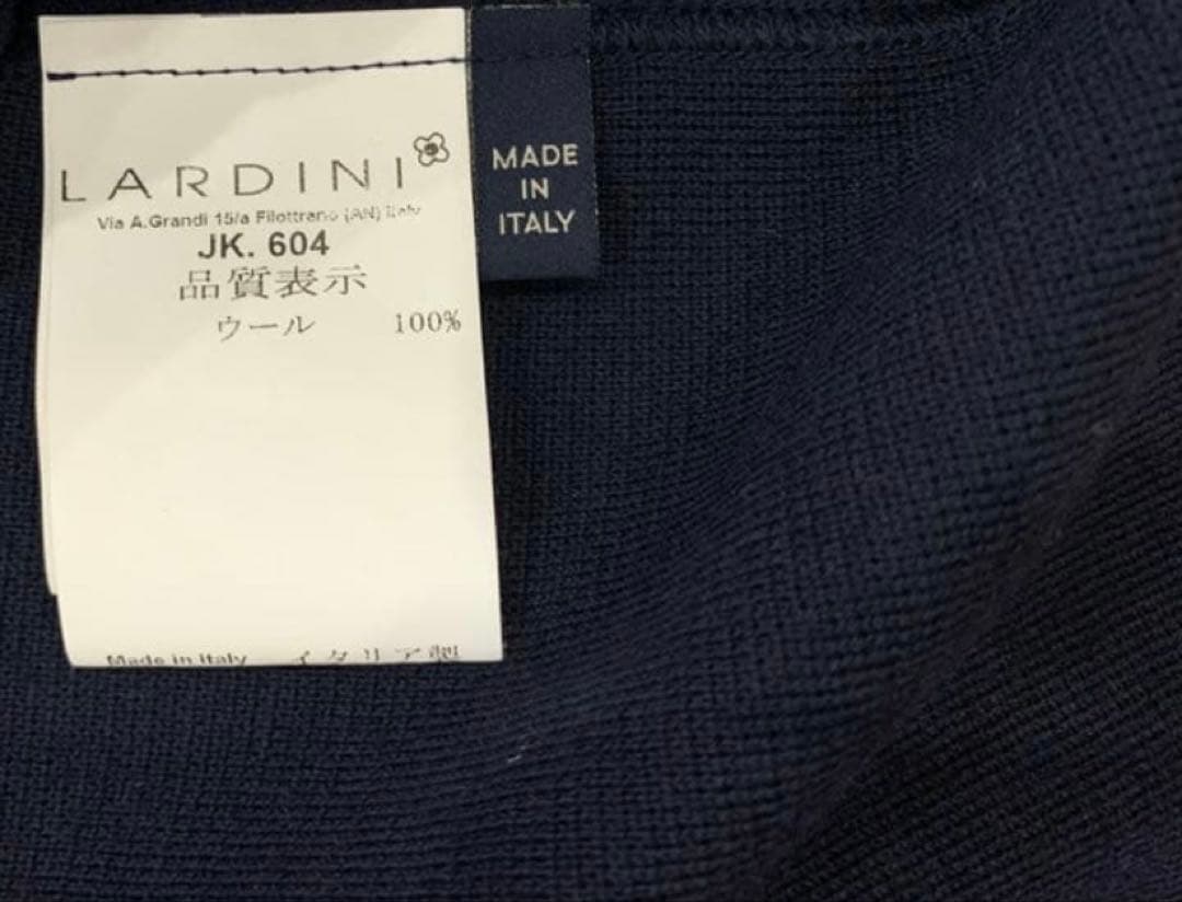LARDINI ミラノリブダブルニットジャケット　ネイビーM