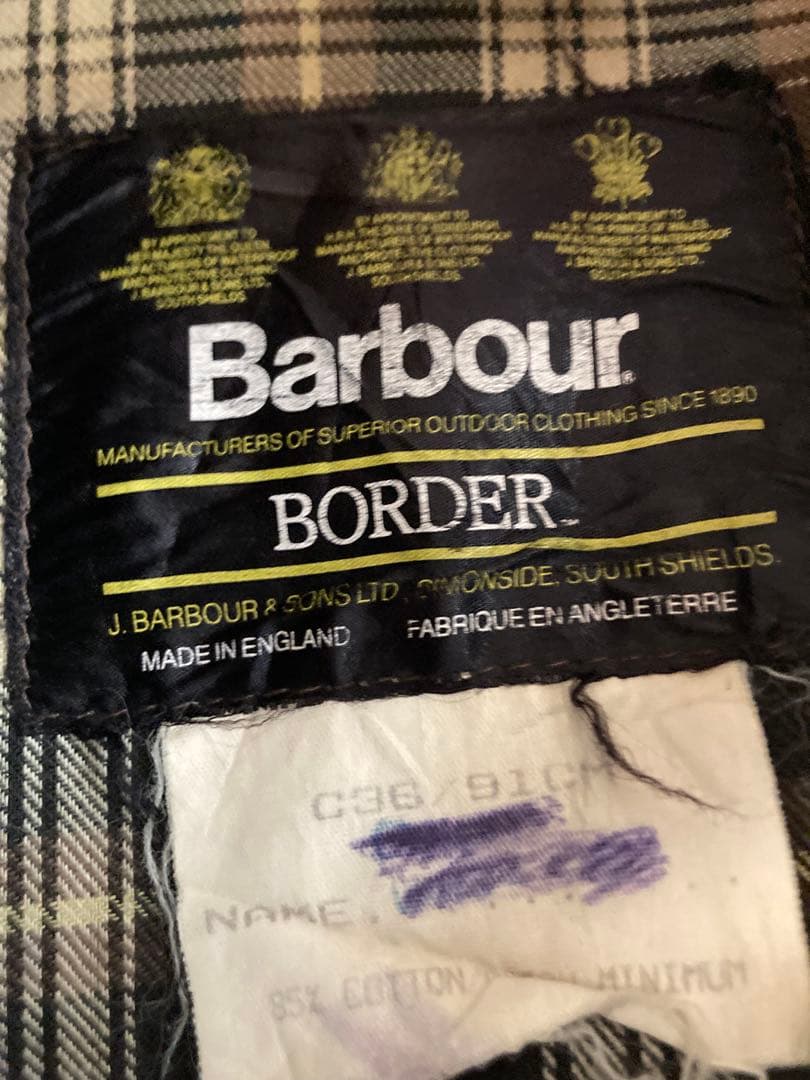 Barbour【英国製】ヴィンテージバブアー　オイルド ジャケットBORDER